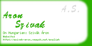 aron szivak business card